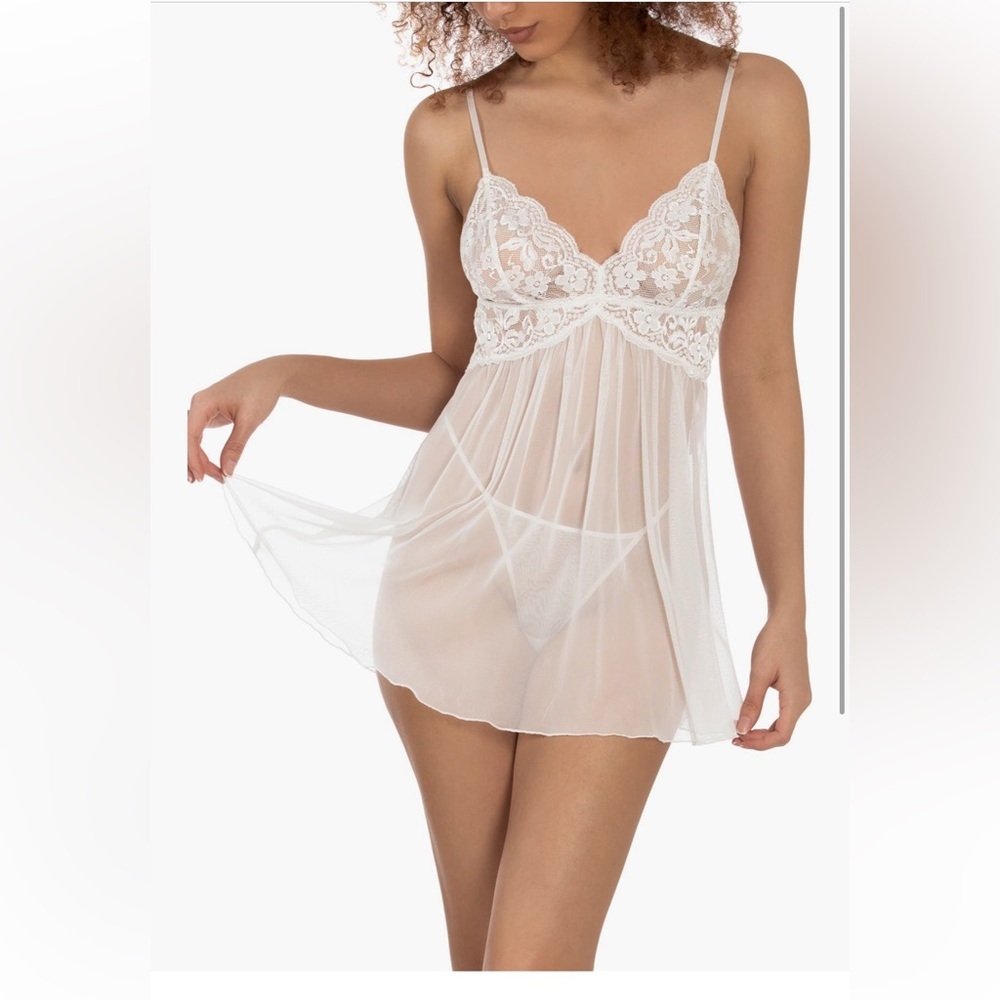 Sheer Lace Babydoll Lingerie